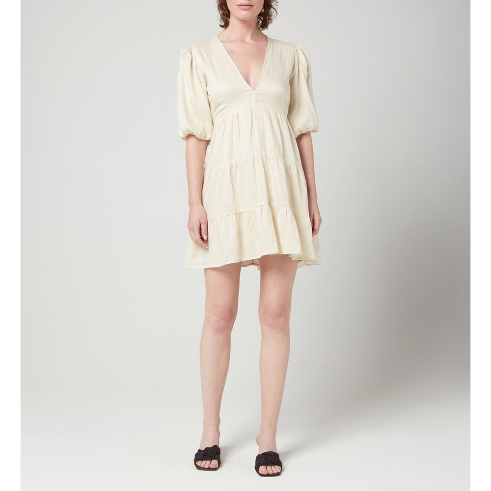 Nwt Faithfull the Brand Elmiya Linen Mini Dress Size 4